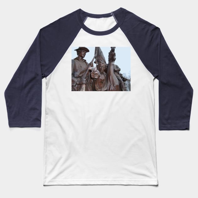 Civil War Statue Baseball T-Shirt by WickedFaery